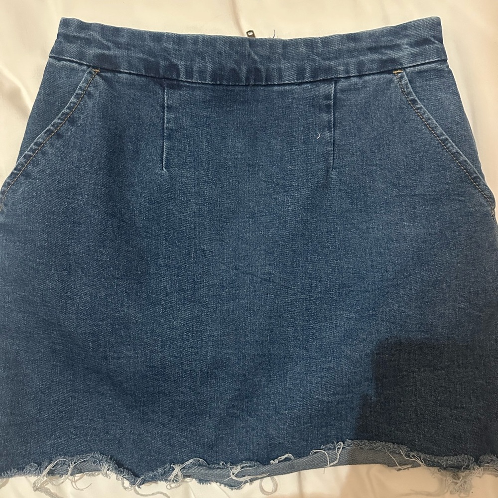 Forever 21 A-Line Denim Skirt - Blue
